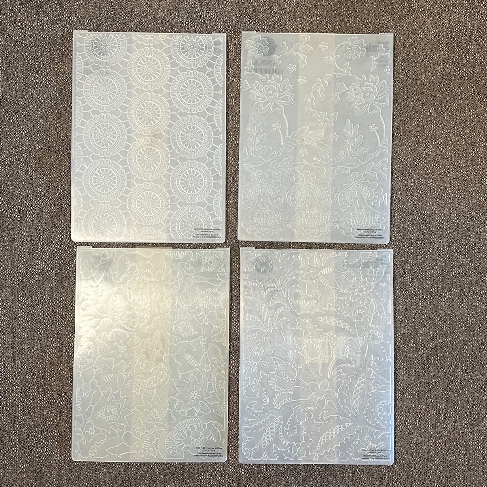 Anna Griffin Embossing Folders Lot Of 4 Lace Designs. - Picture 14 of 14